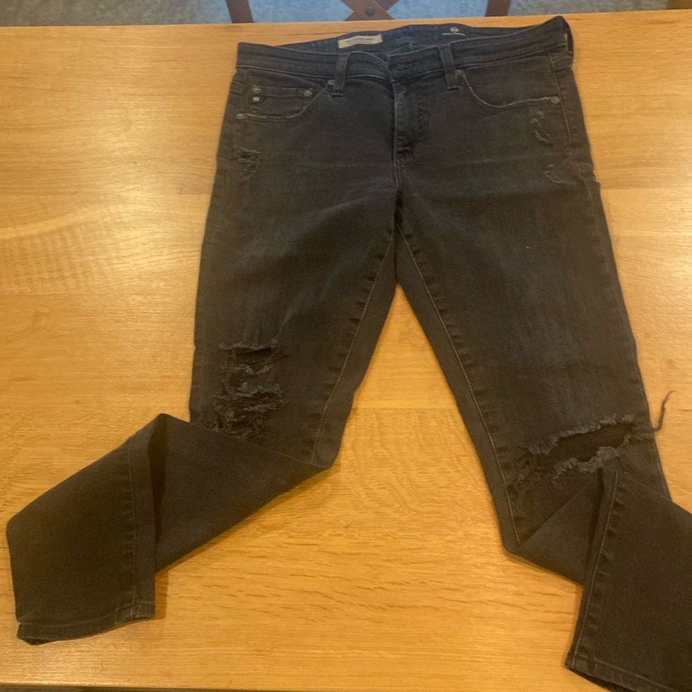 AG The Legging Ankle - super skinny ankle jean- distressed black - size 30R